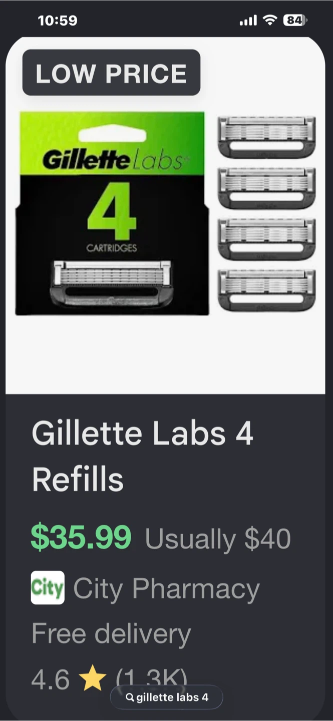 Gillette Labs Razor Blade Refills 4 Pack - photo 2