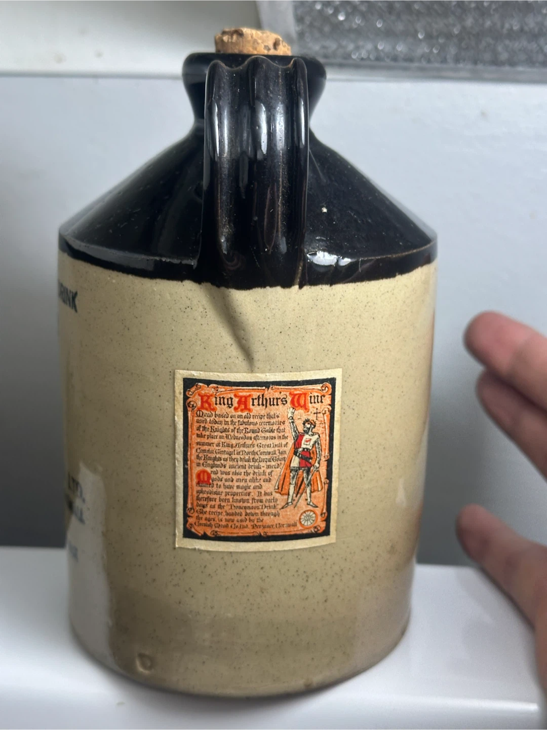 Vintage Cornish Liqueur Mead Stoneware Jug - photo 2
