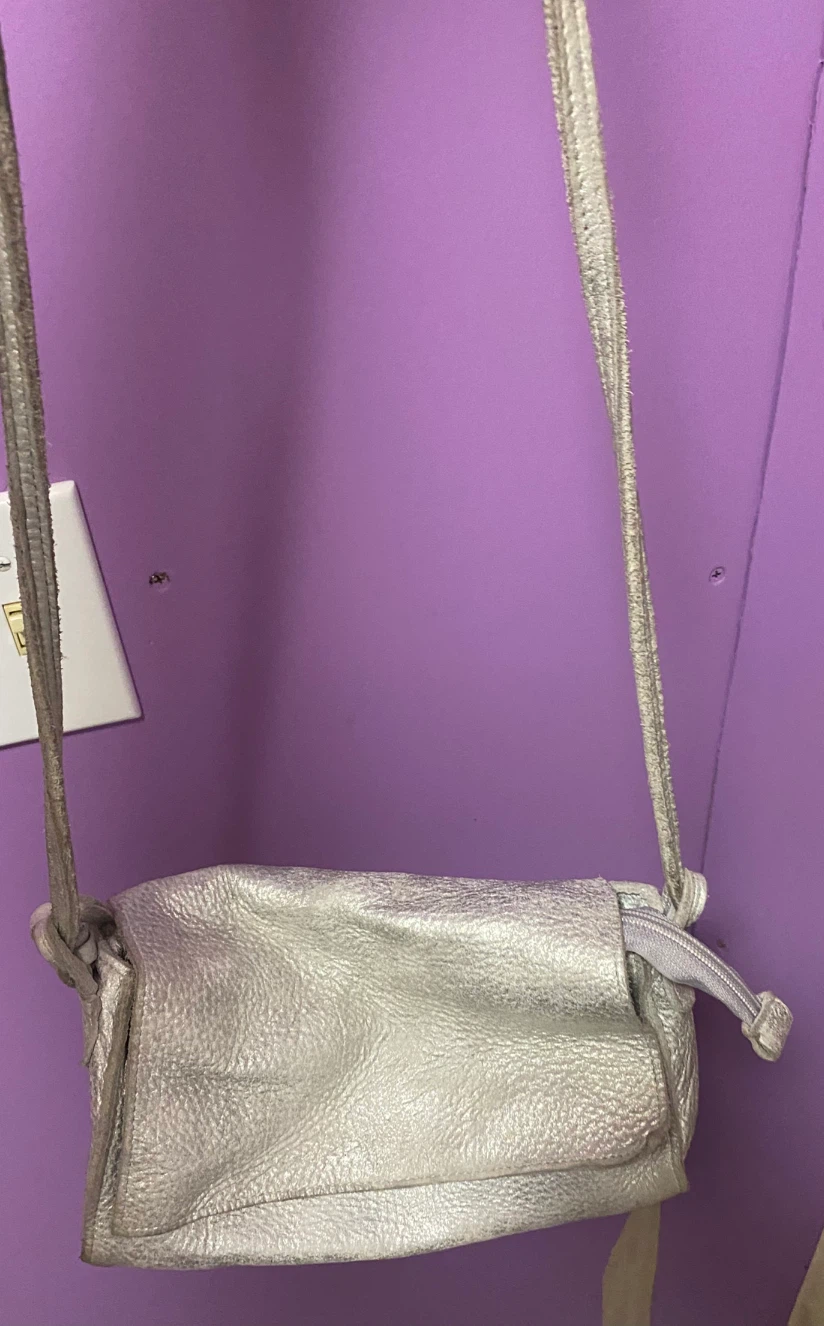 Silver leather crossbody bag - photo 3