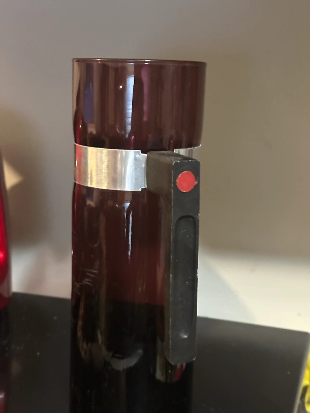 Vintage MCM Japanese Amethyst Glass Bamboo Pitcher - photo 2