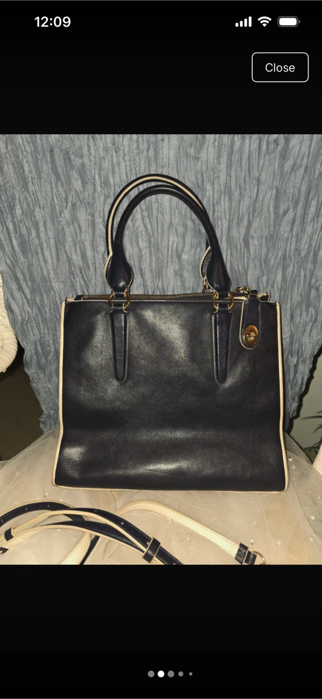 Authentic large leather navy coach handbag/crossbody