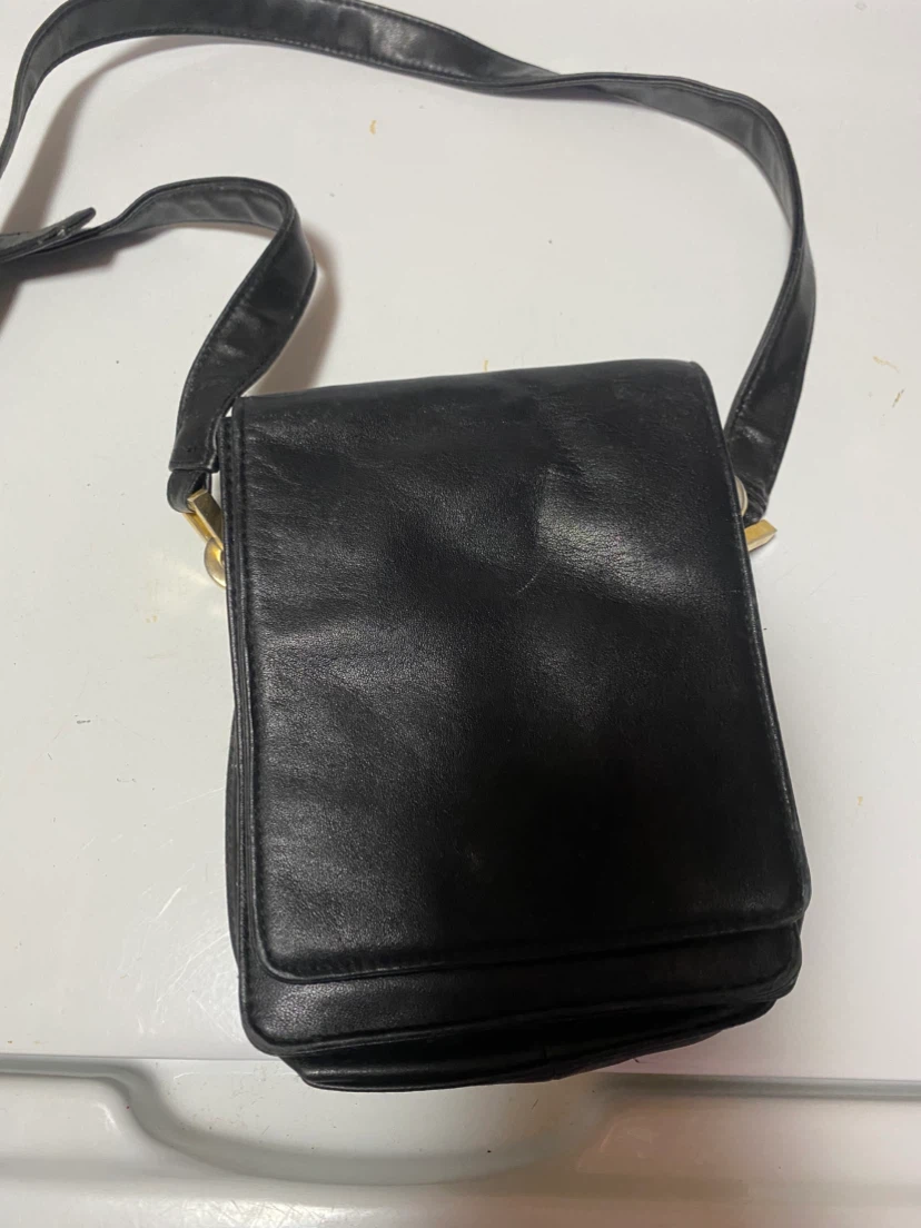 Black Leather Crossbody Bag with Organizer - photo 4