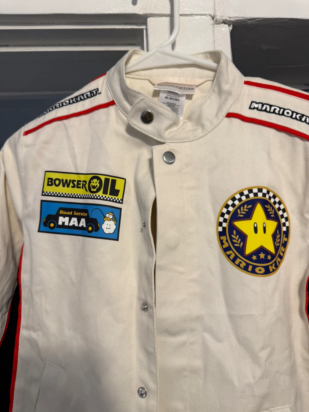 Mario Kart Canvas Racing Jacket Kids - White M/L - photo 2