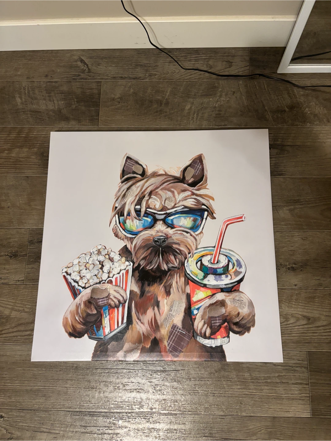 Canvas Print - Dog with Popcorn and Drink - photo 2