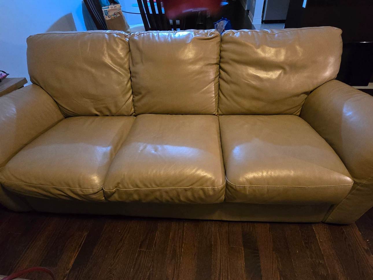 Leather couch with chaise