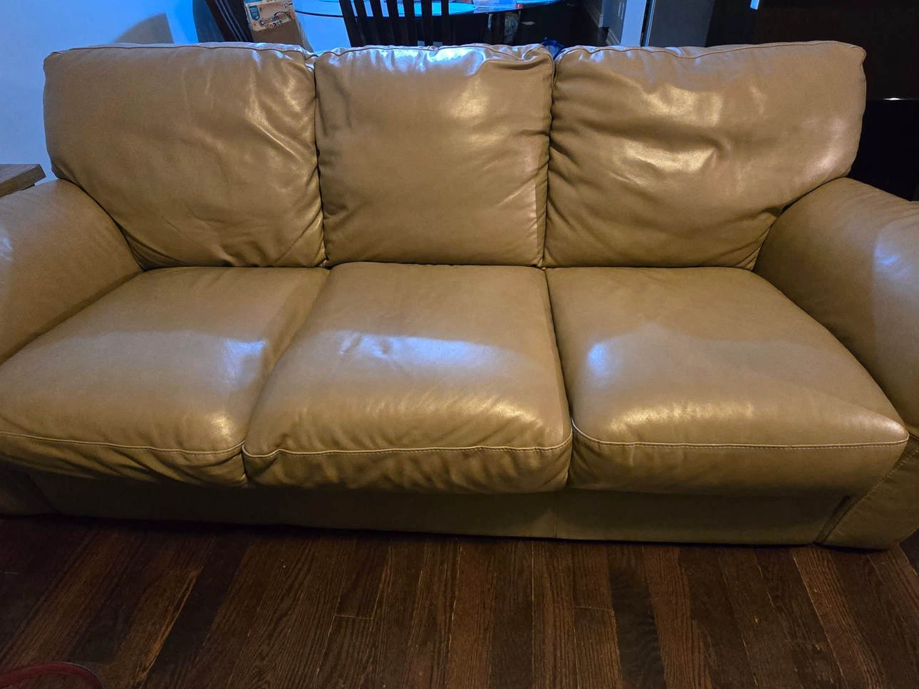 Leather couch with chaise - photo 2