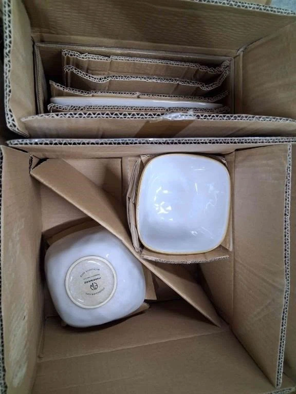 White & Gold Rim Dinnerware Set