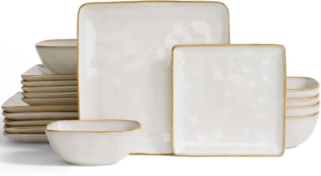 White & Gold Rim Dinnerware Set - photo 3