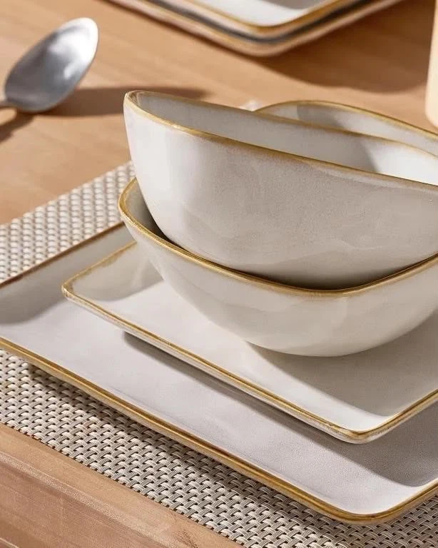 White & Gold Rim Dinnerware Set - photo 4