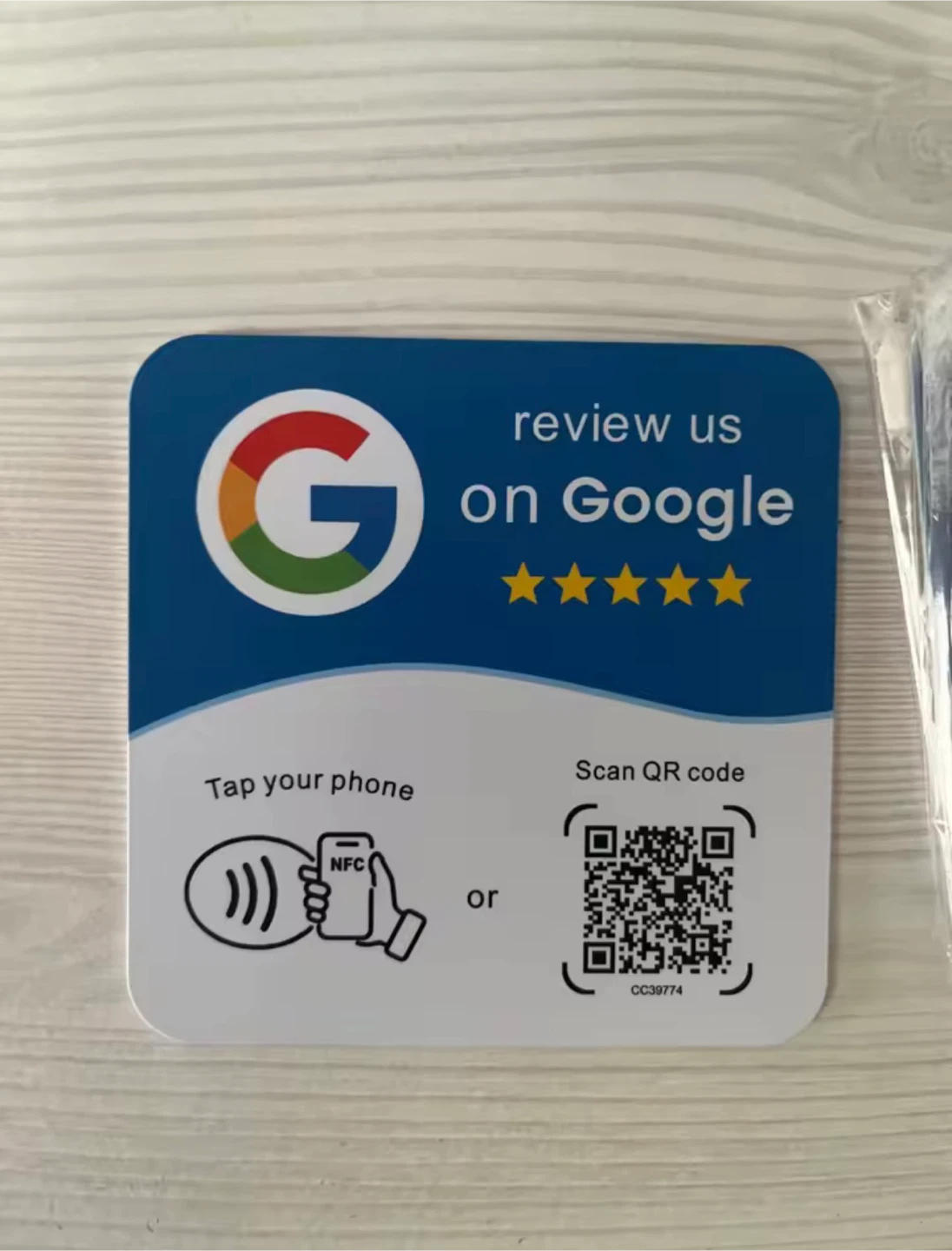 Google Review NFC and QR Code Sign - photo 2