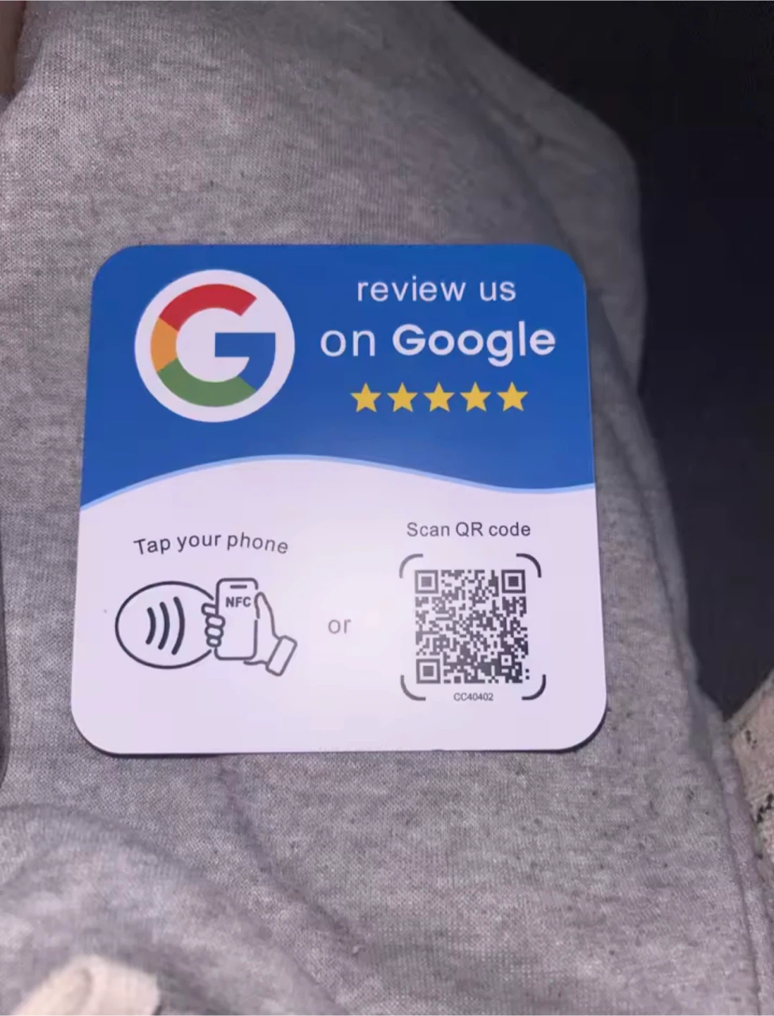 Google Review NFC and QR Code Sign - photo 4