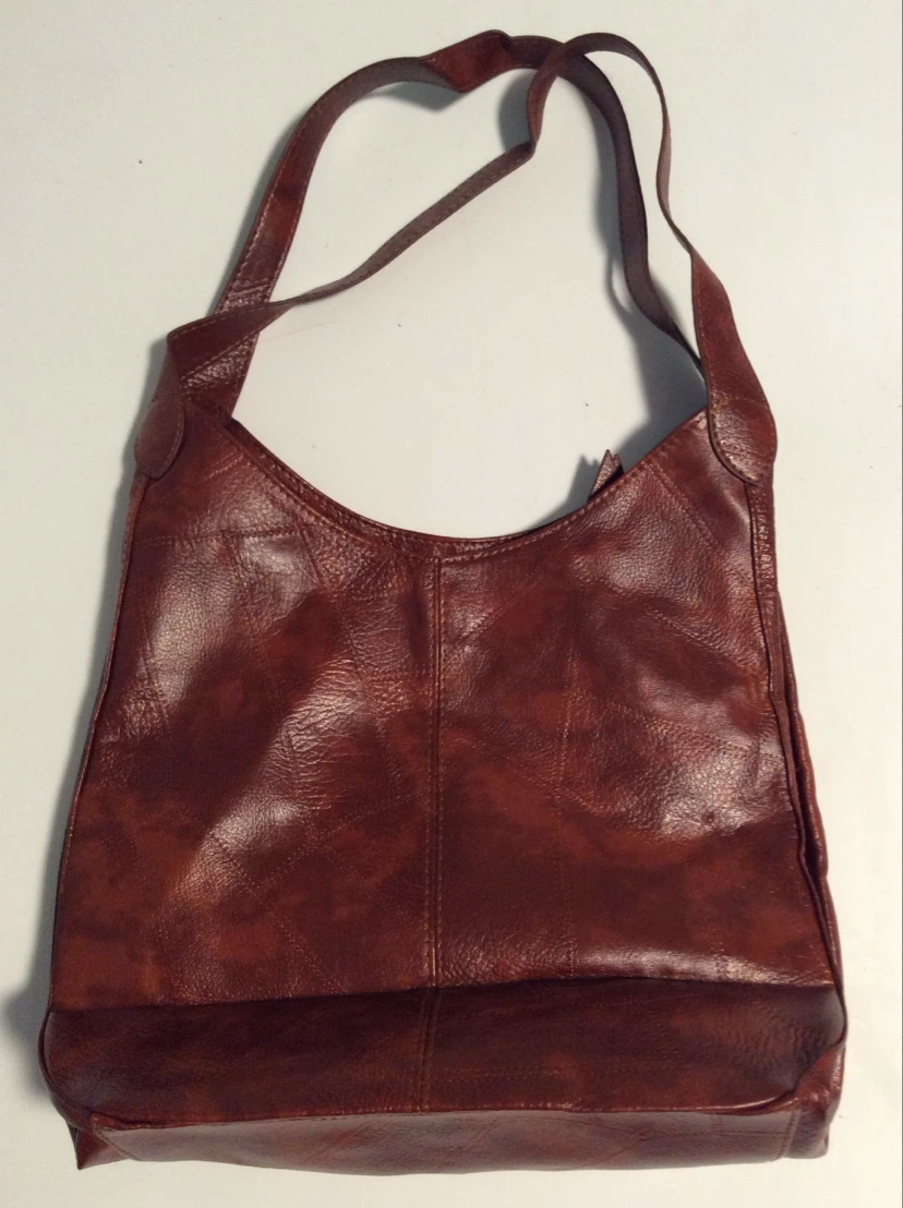 JINGPIN PIJU Leather Handbag Shoulder bag Reddish Brown EUC - photo 2