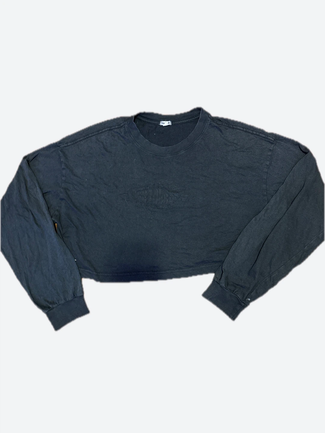 Baggy Dark Grey Cropped Long Sleeve Shirt
