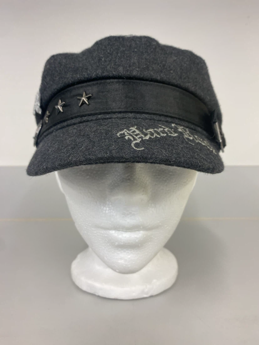 Hard Rock grey wool newsboy cap
