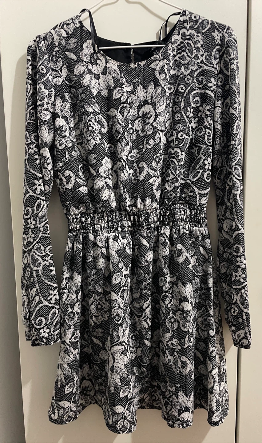 Brand new black floral mini dress-medium