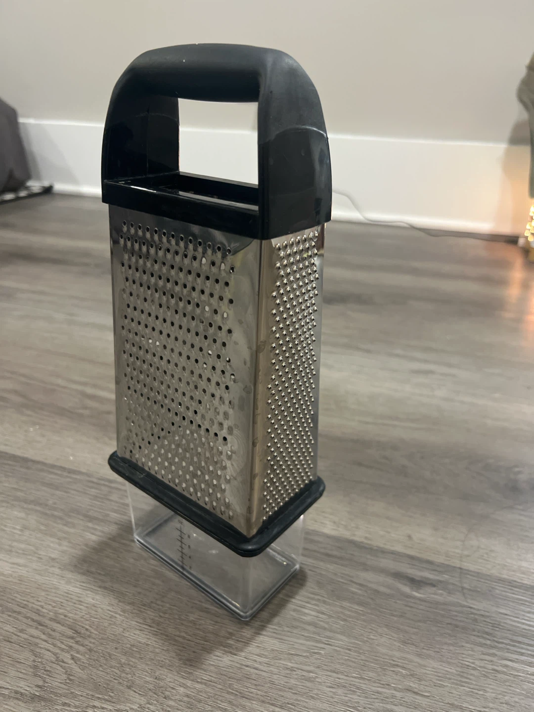 Black and Silver Box Grater with Container