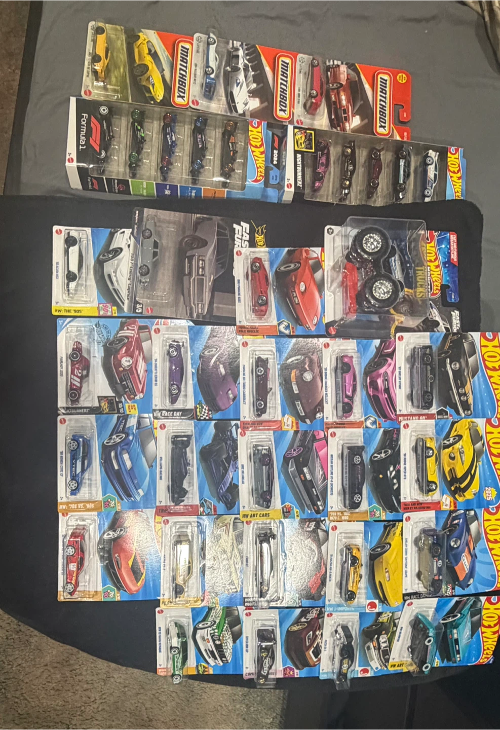 Assorted Hot Wheels and Matchbox Die-Cast Car Collection