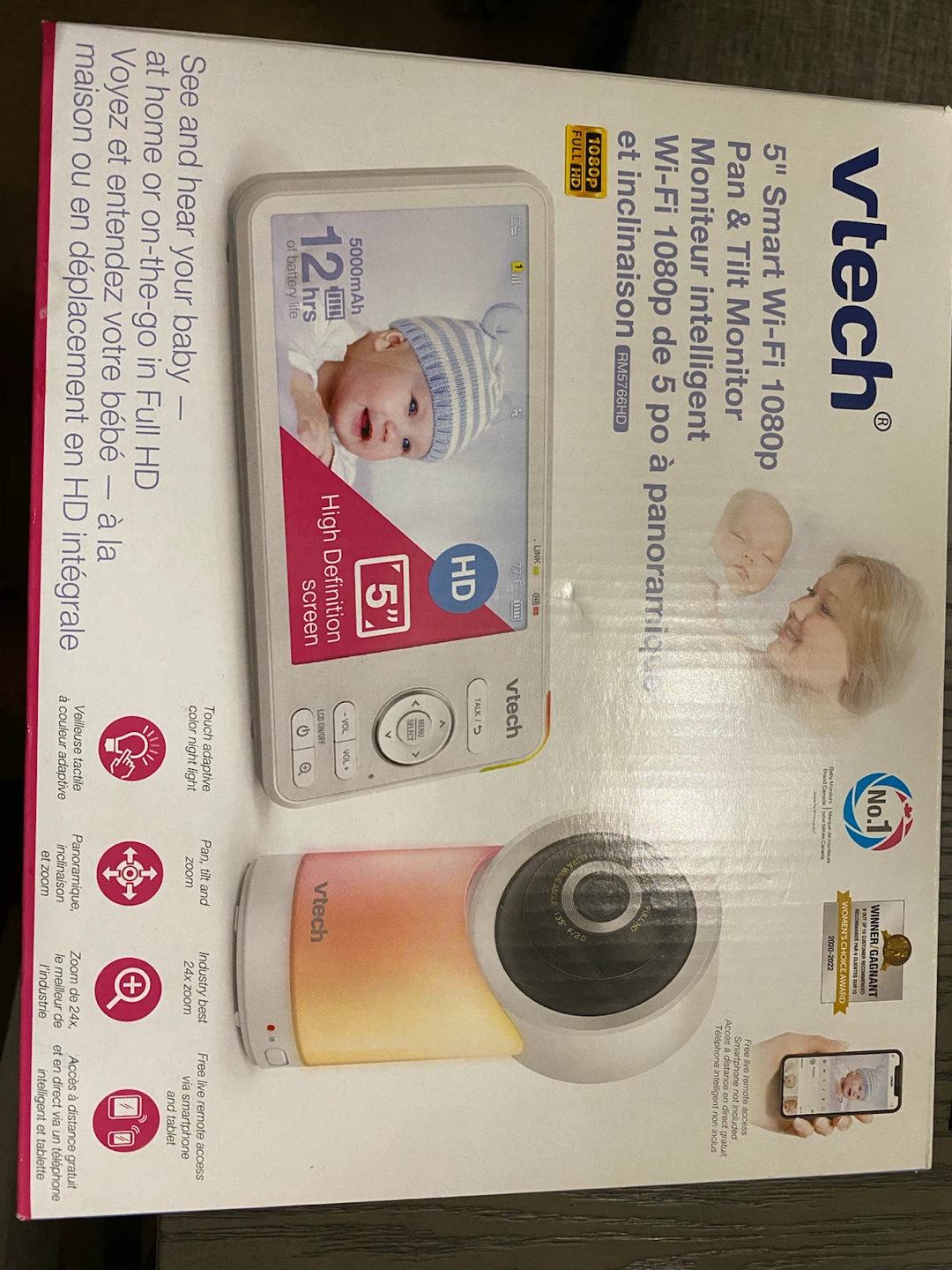 VTech 5" Smart Wi-Fi 1080p Pan & Tilt Monitor