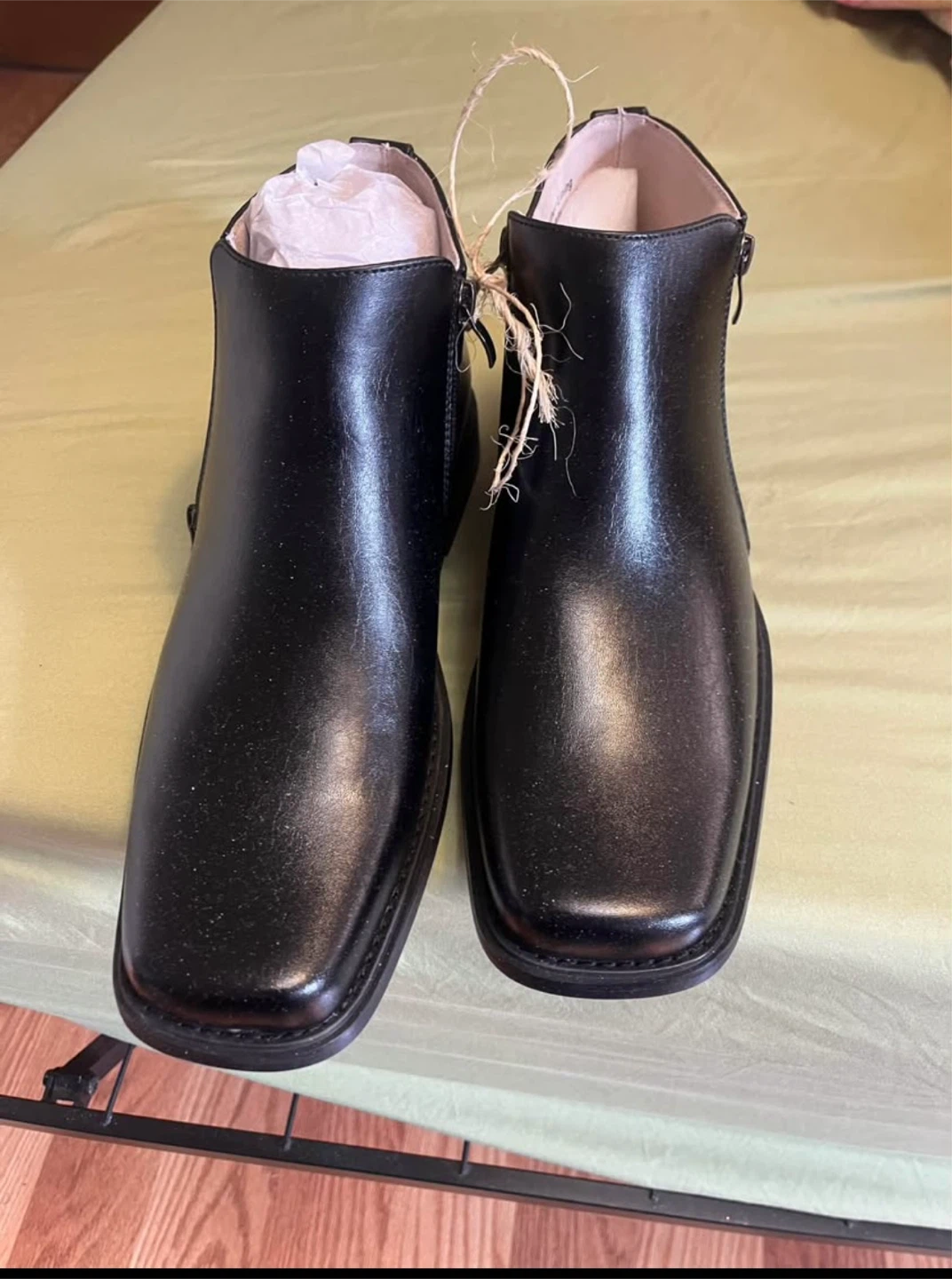 Black Square Toe Ankle Boots Size 91/2