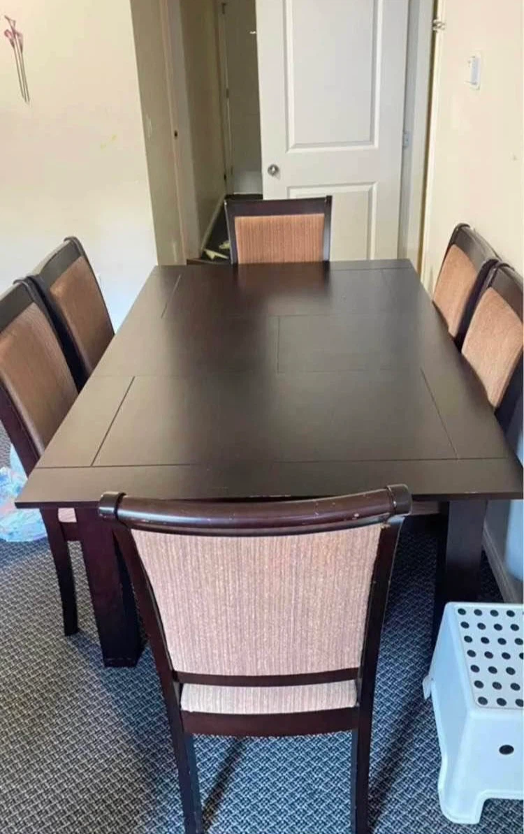 6 chair with table
