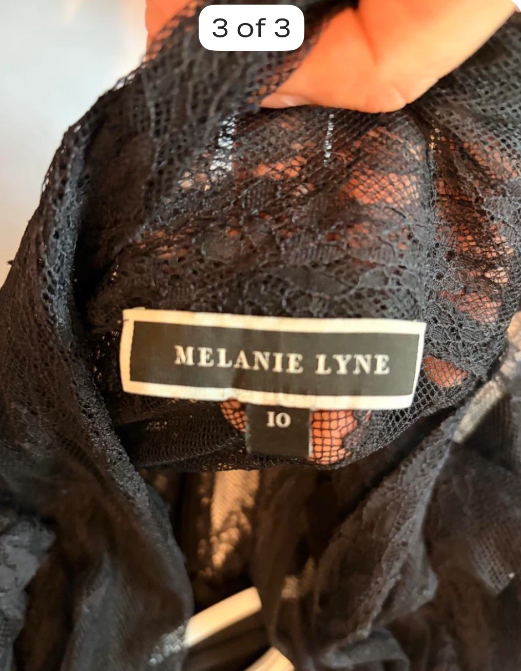 Melanie Lyne Black Lace Blouse Size 10 - photo 3