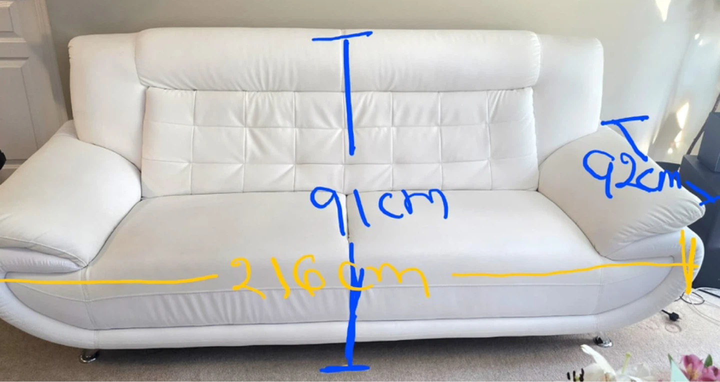 White Sofa & Loveseat Set (Two in total ) - photo 2