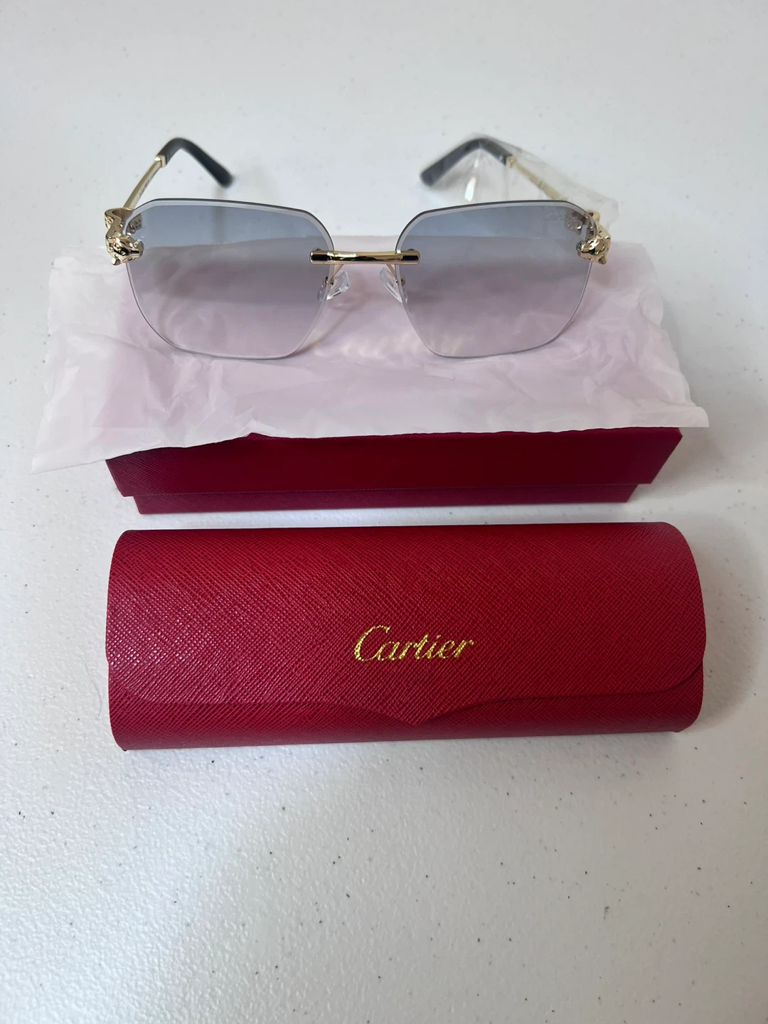 Stylish  Rimless Sunglasses with Case unisex