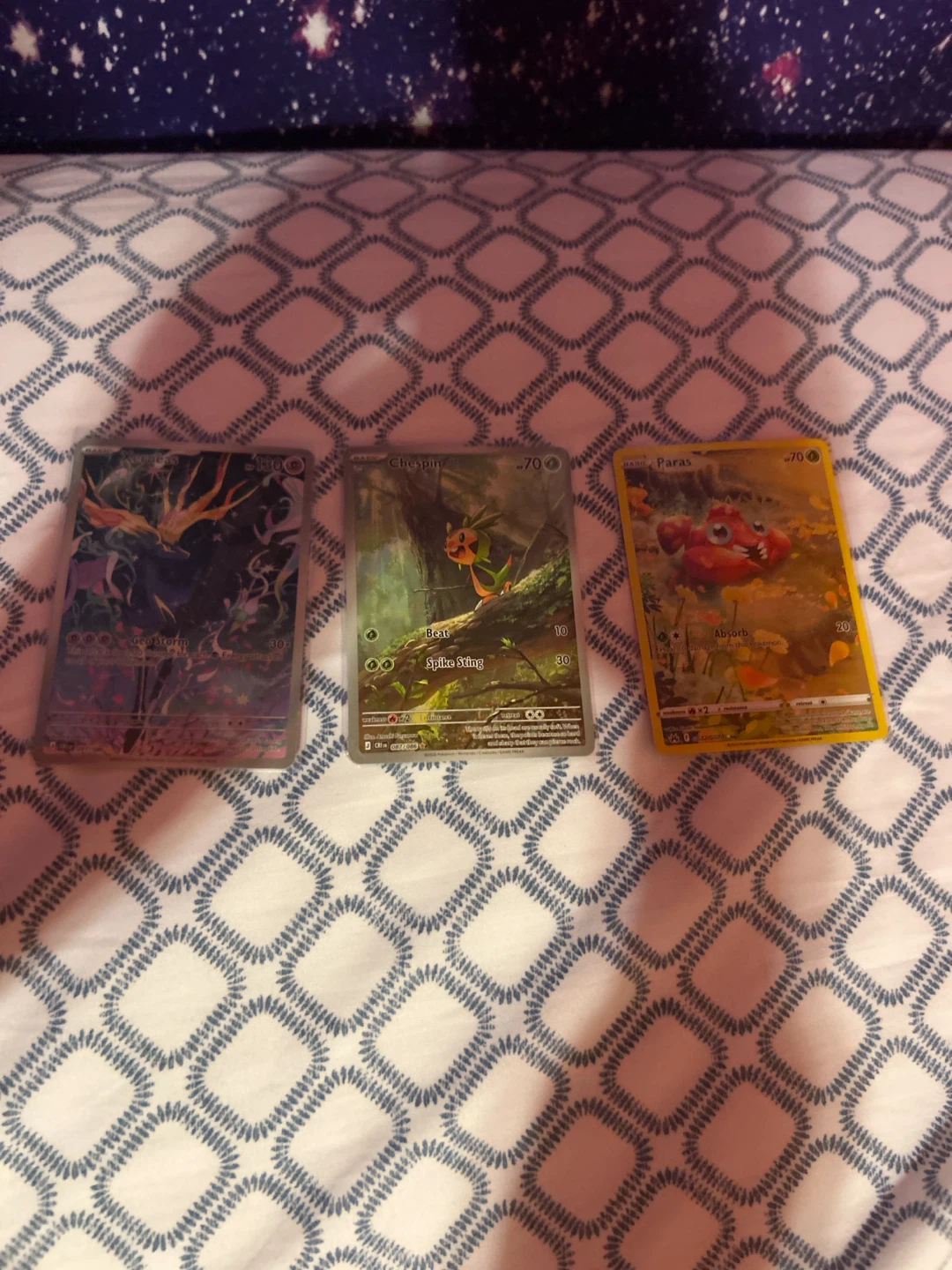 Pokemon Trading Cards - Galarian Moltres, Cherubi, and Paras