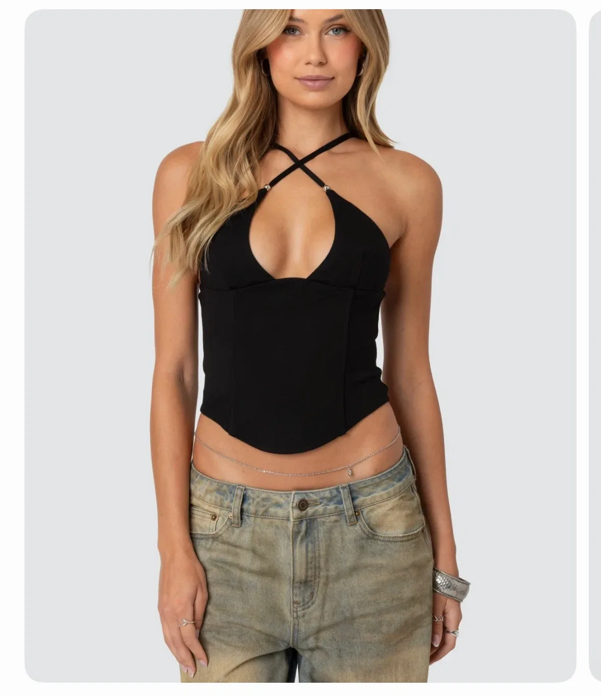 Edikted Black Halter Top