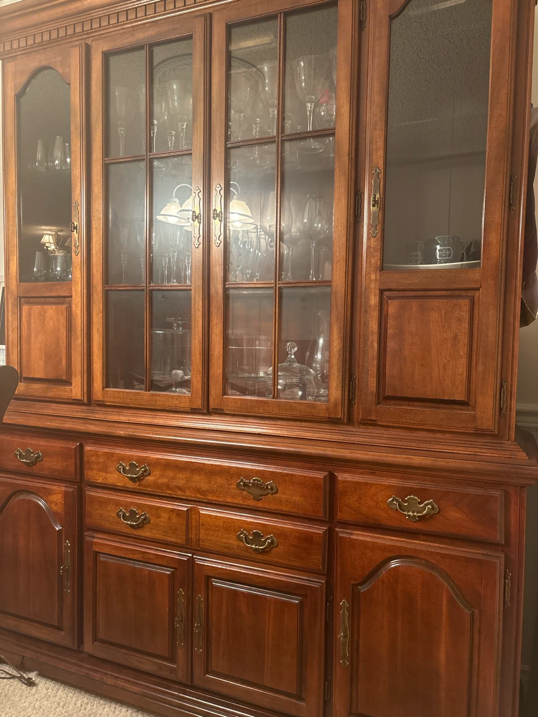 Wooden China Cabinet with Glass Doors - photo 2
