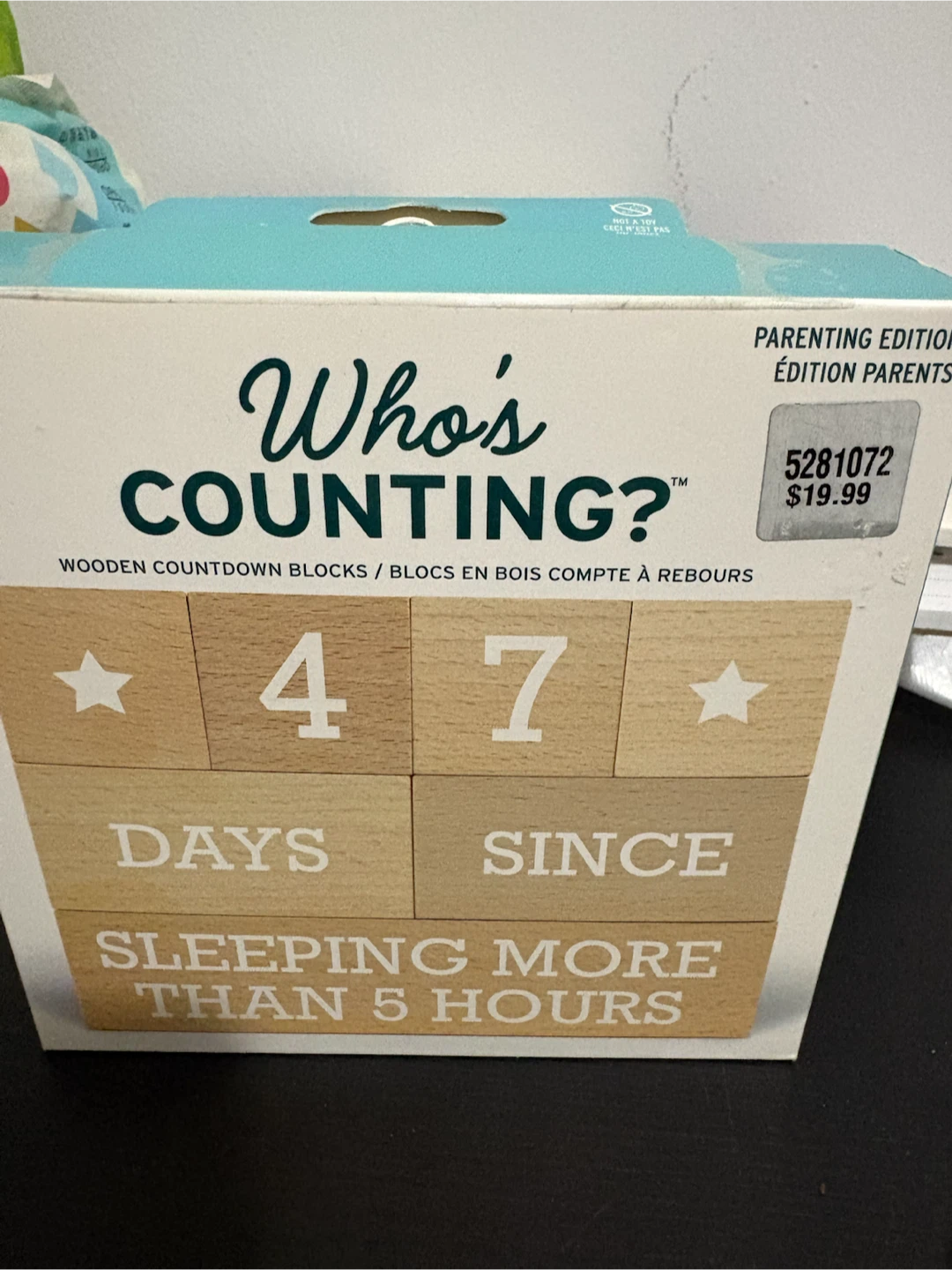 Parenting edition Who's Counting? Wooden Countdown Blocks