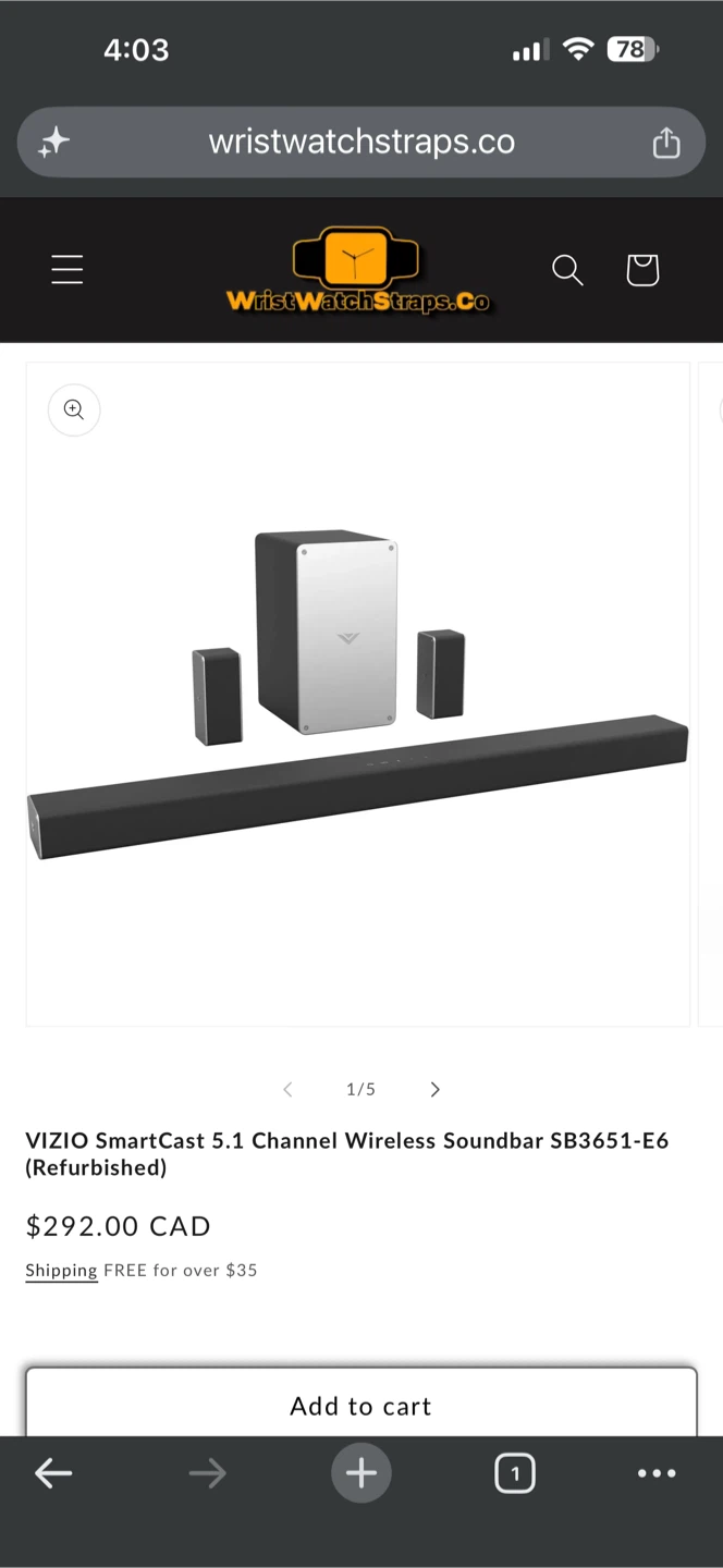Vizio 36-inch 5.1-channel wireless soundbar system