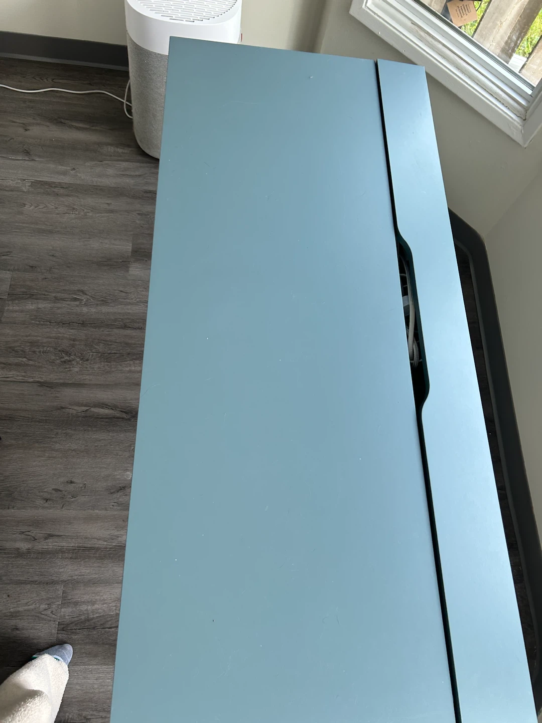 metal base desk with two drawers - photo 3