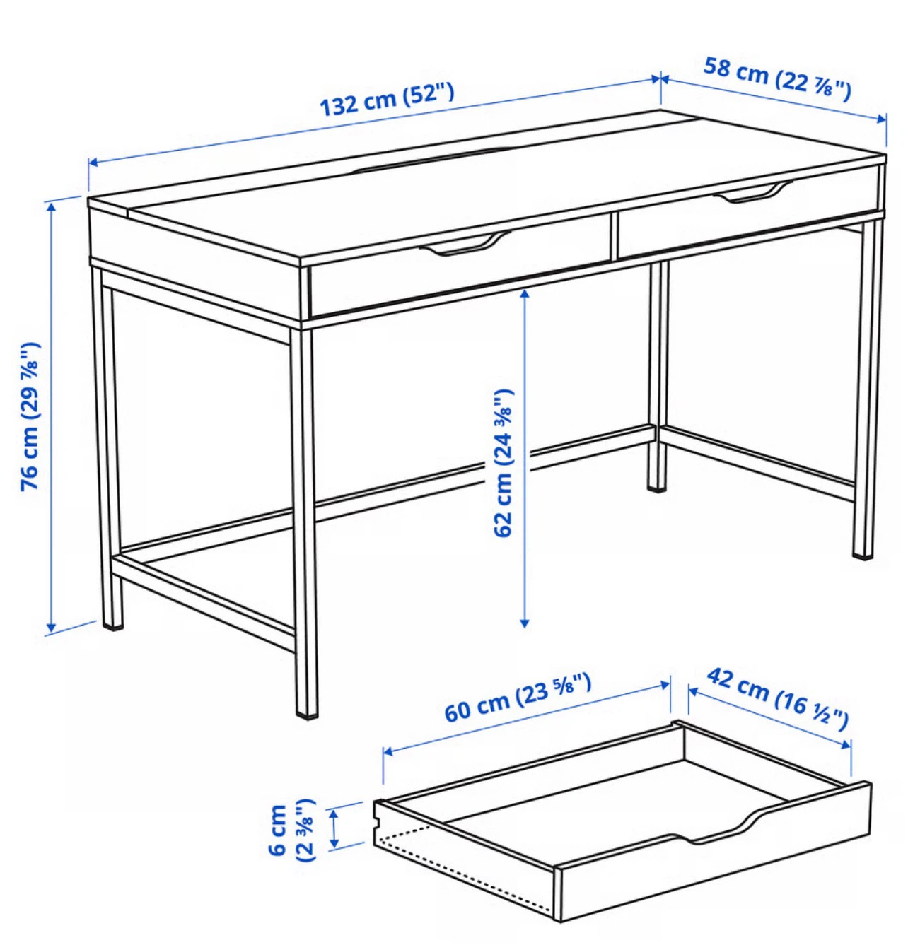 metal base desk with two drawers - photo 5