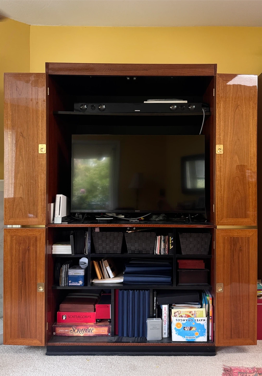 Vintage Italian High Gloss Pecan Armoire - photo 2