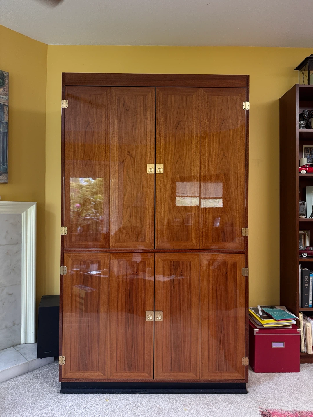 Vintage Italian High Gloss Pecan Armoire - photo 3