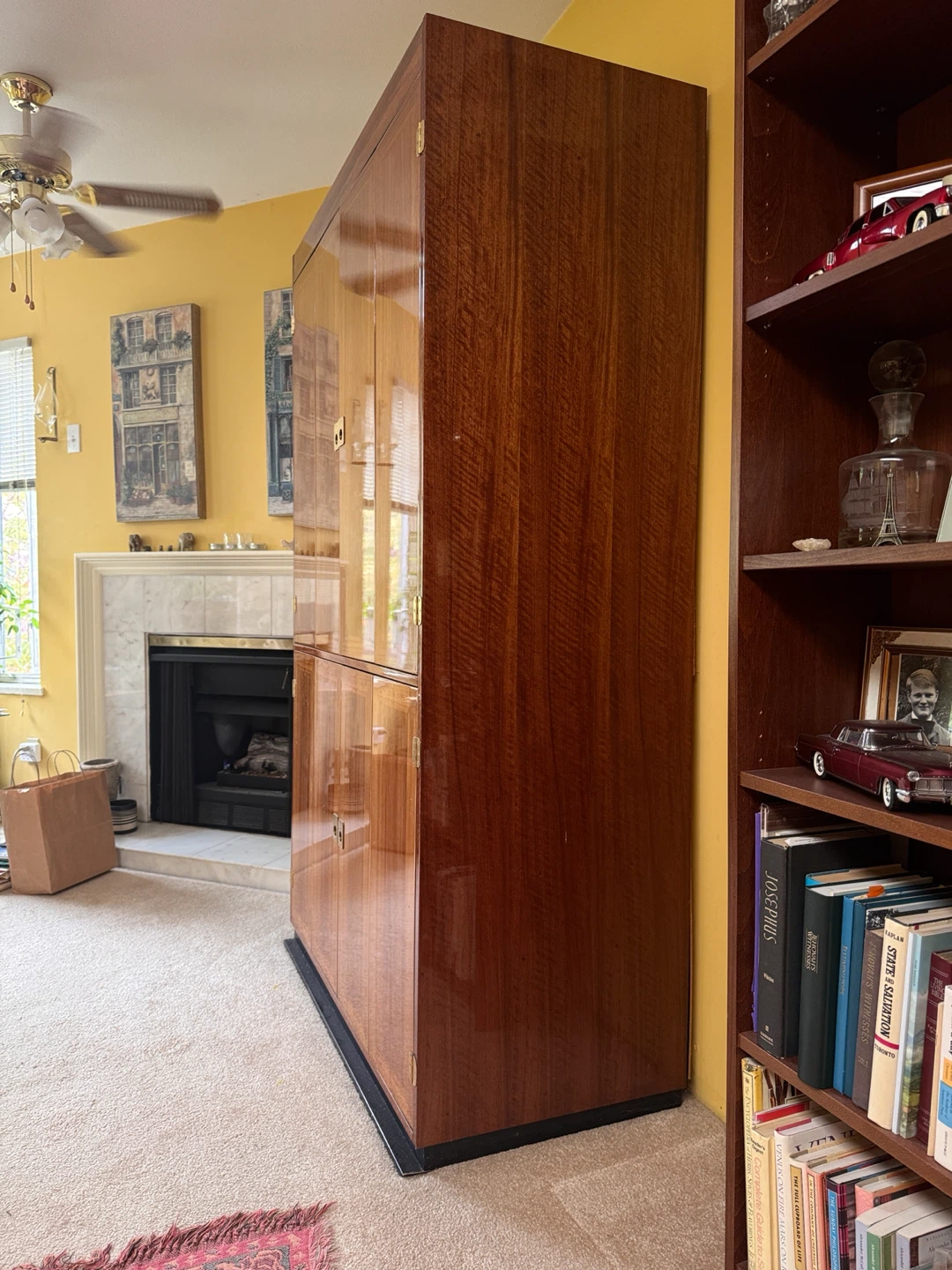 Vintage Italian High Gloss Pecan Armoire - photo 5