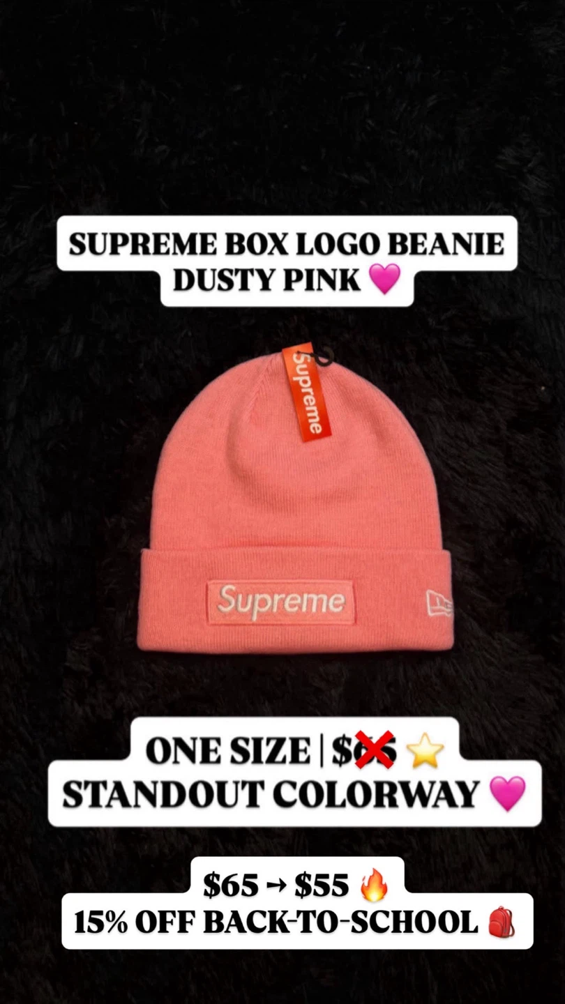 Supreme Box Logo Beanie - Dusty Pink - photo 2