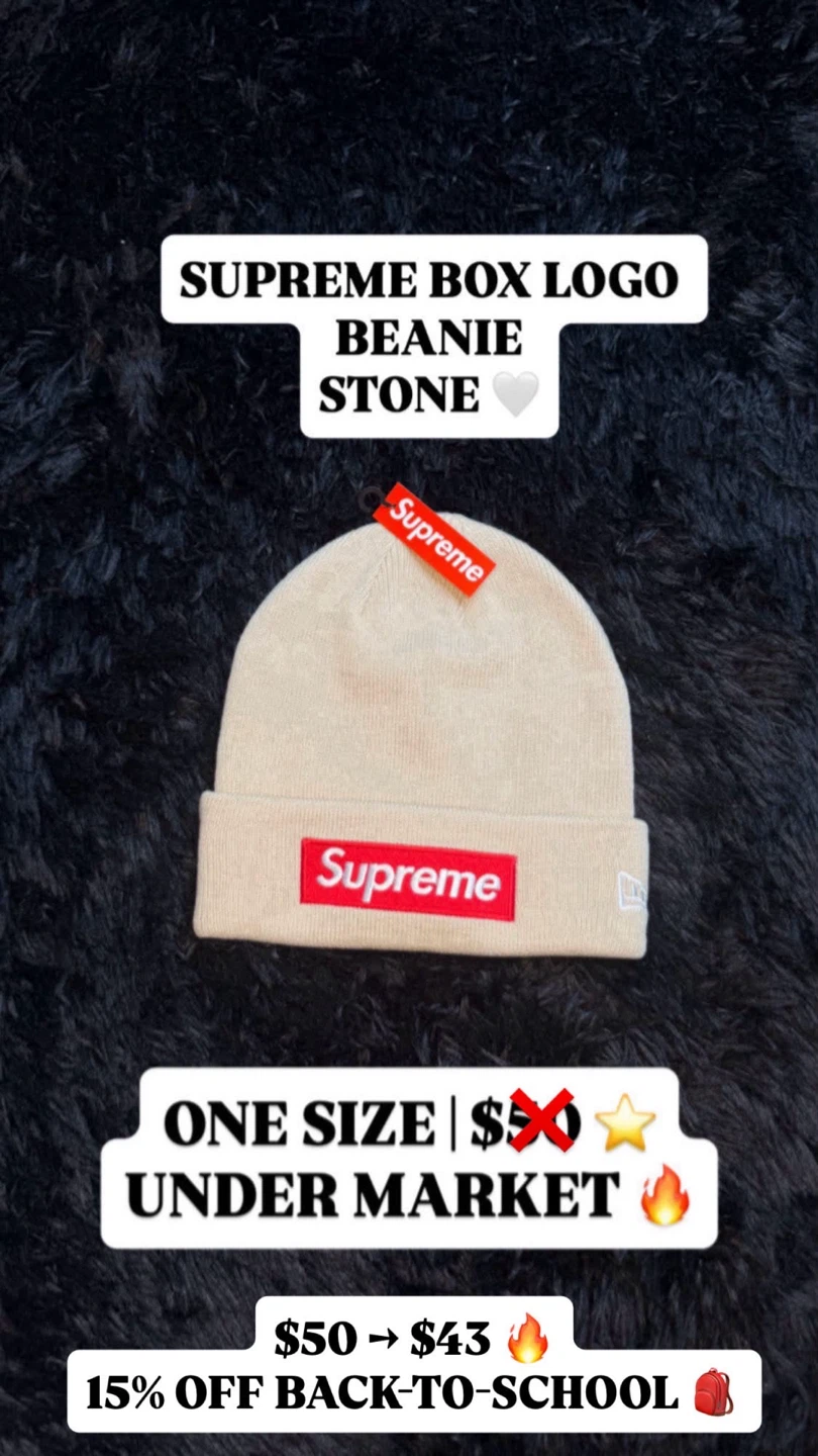 Supreme Box Logo Beanie - Stone