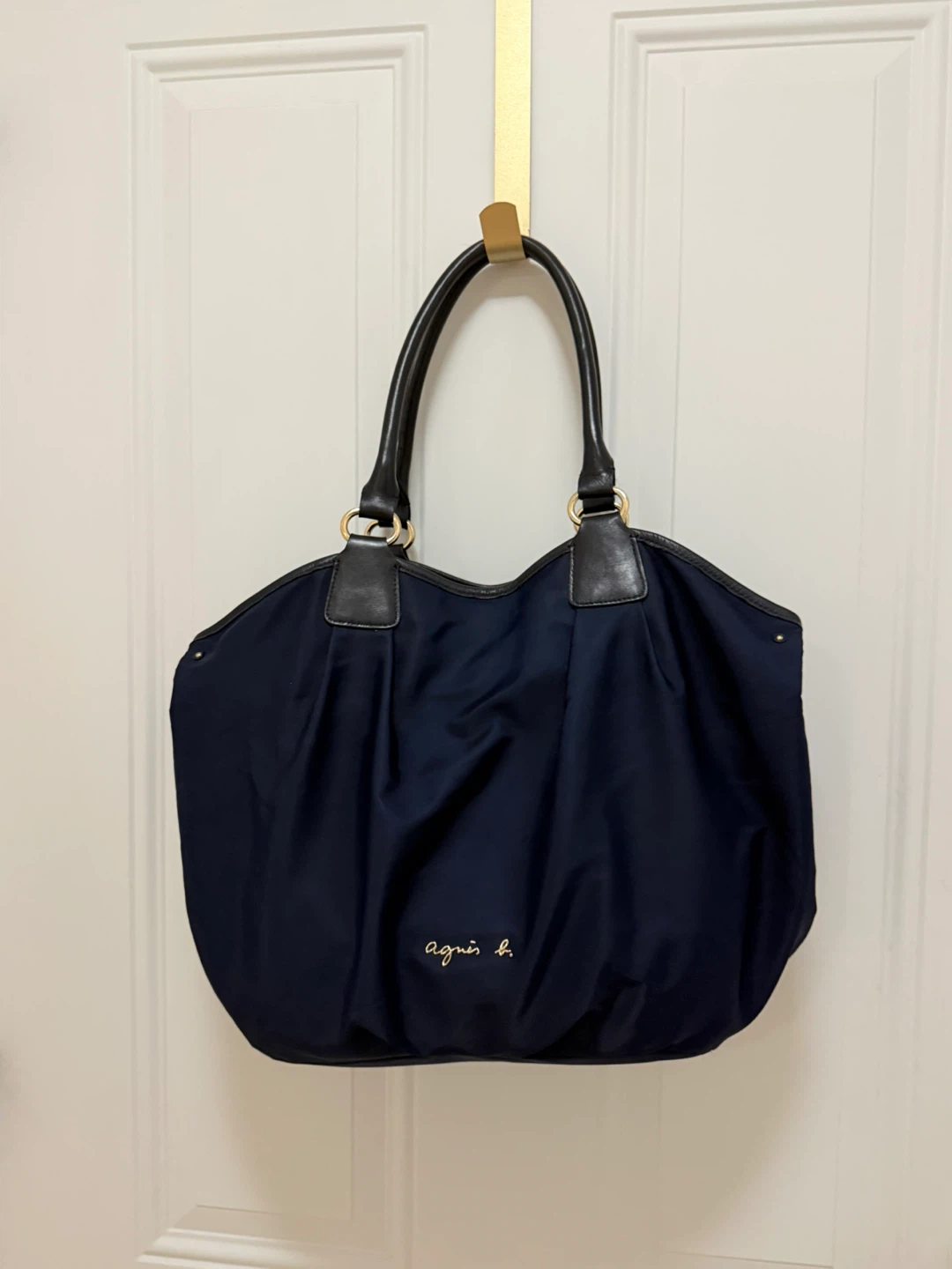 Agnès b. VOYAGE Navy Nylon Tote Bag