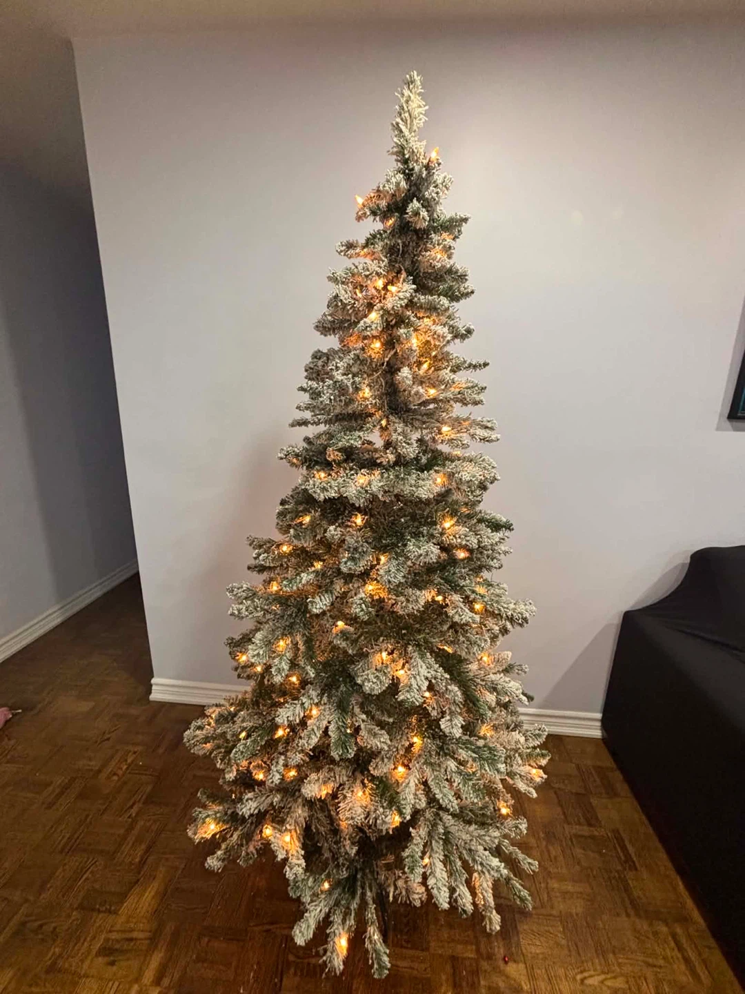Holiday Time 6.5 FT Pre-Lit Flocked Frosted Pine Tree