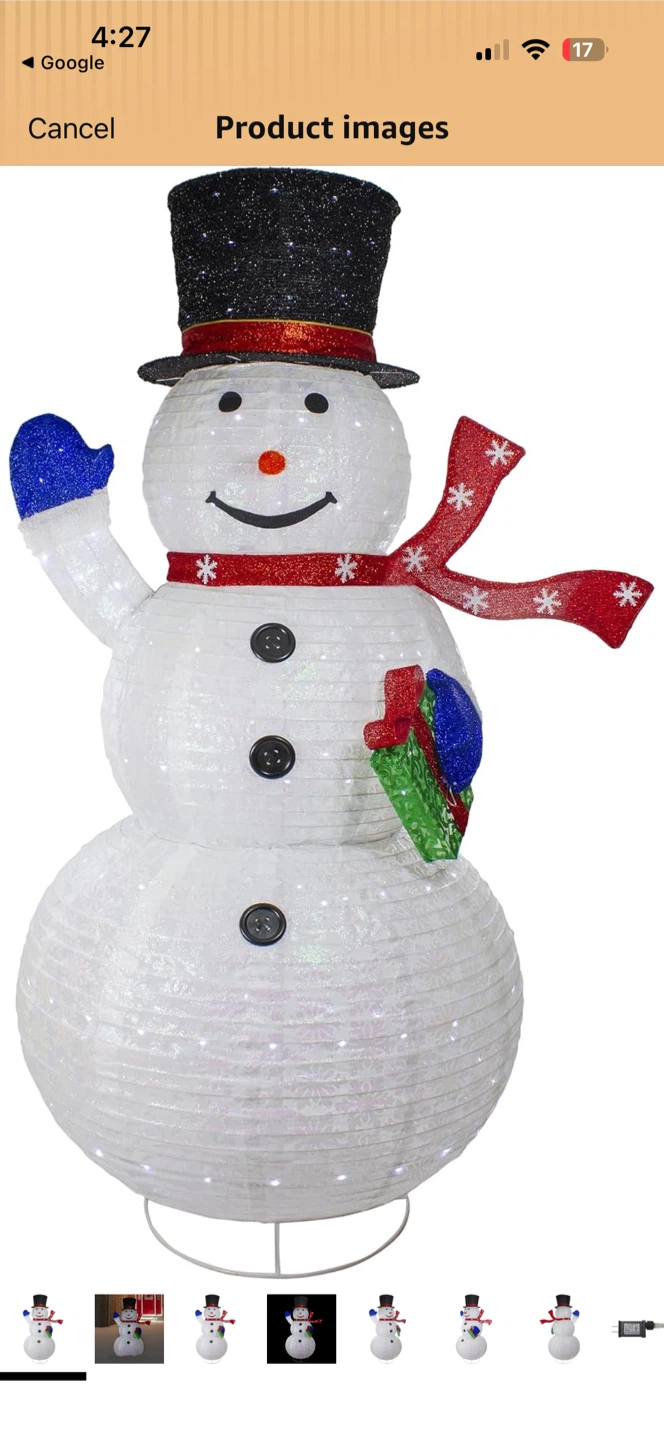 Lighted outdoor snowman decoration - photo 2