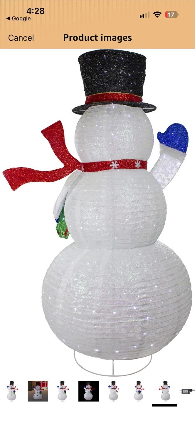 Lighted outdoor snowman decoration - photo 5