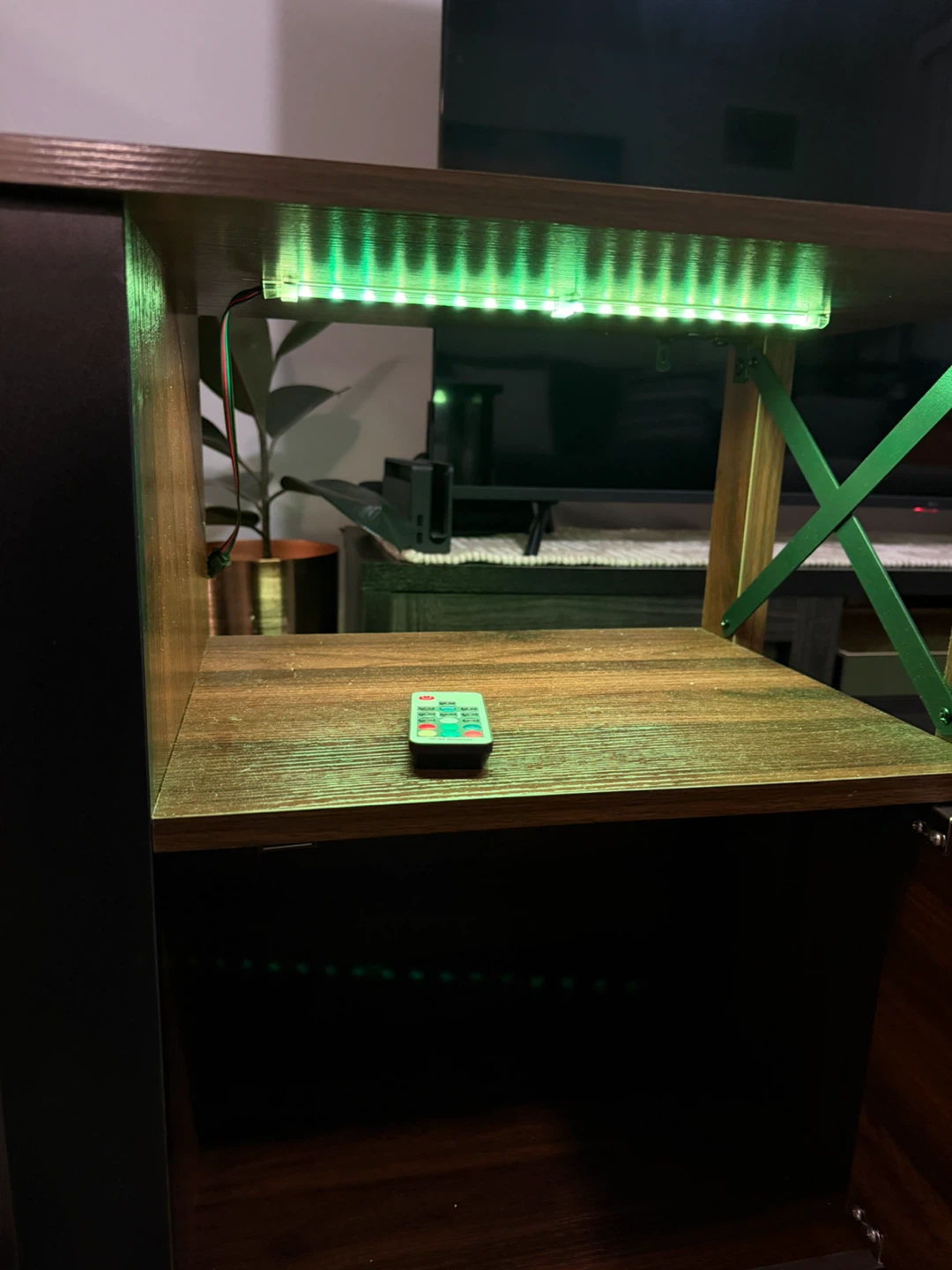 Modern Wood and Metal TV Stand with LED Lights - photo 5