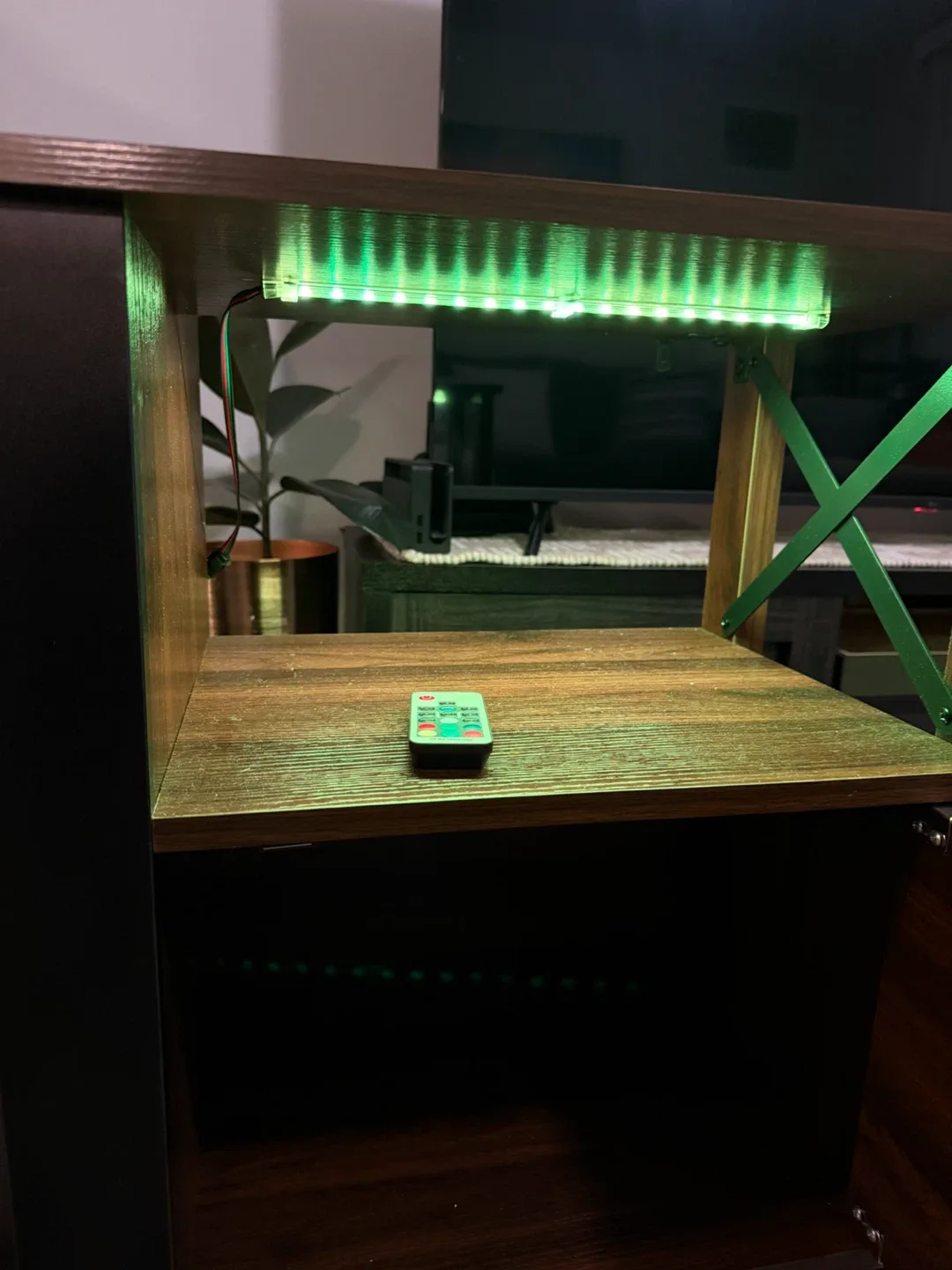 Modern Wood and Metal TV Stand with LED Lights - photo 5