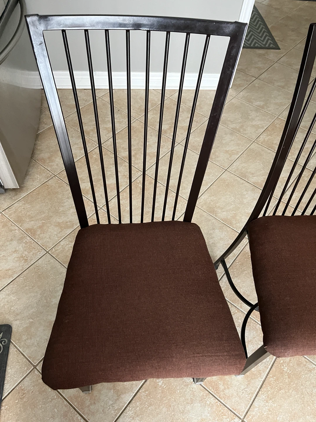 Black Metal Dining Chair with Padded Seat - photo 3