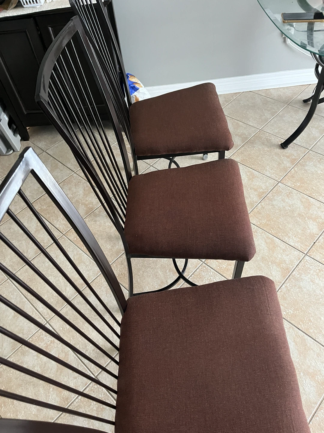 Black Metal Dining Chair with Padded Seat - photo 4