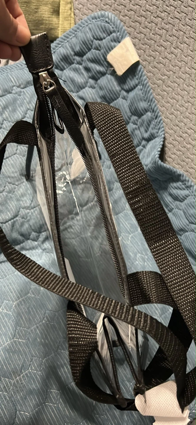 Clear  Stadium zippered tote bag with black trim - photo 5
