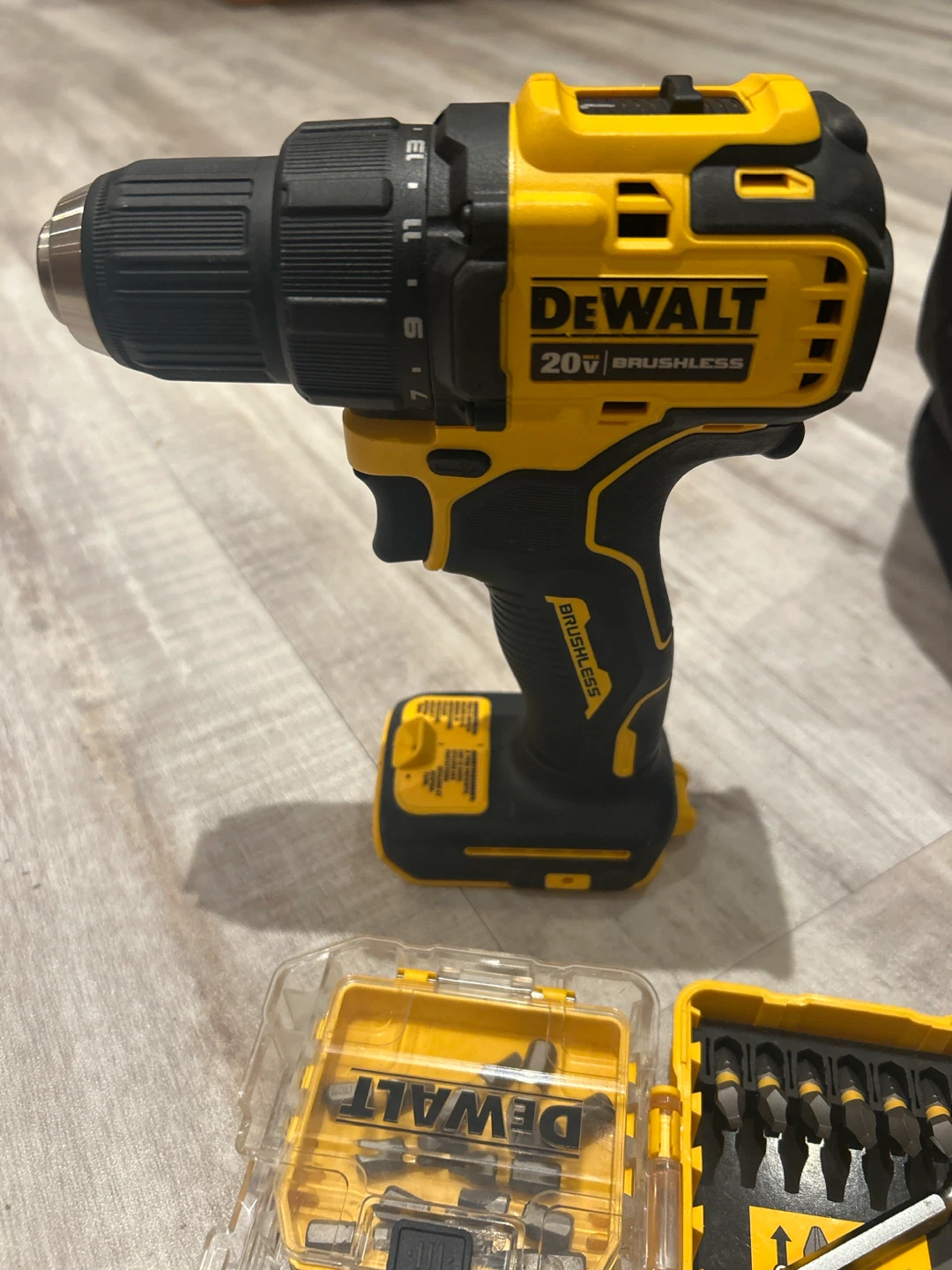 DEWALT 20V Max Brushless Drill Set with Bits and Case - photo 2