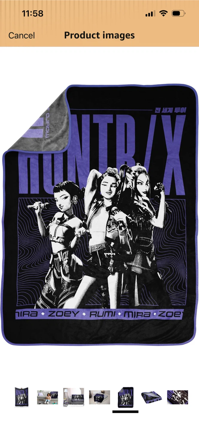 New-HUNTR/X World Tour Purple Throw Blanket - photo 2